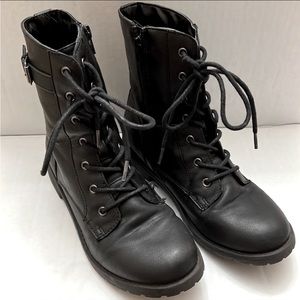Place Little Girls Black Combat Boots Size 5